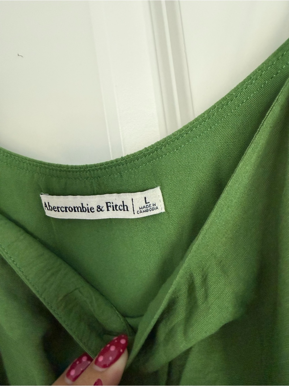Abercrombie & Fitch Olive Green Tiered Spaghetti Strap Maxi Dress - Picture 2 of 2
